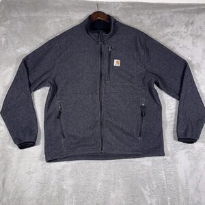 Carhartt Mens Full Zip Sweatshirt Jacket Size L work Polyester Knit